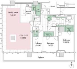 HARUMI FLAG PARK VILLAGE (晴海フラッグ パークヴィレッジ) 50階 間取り図