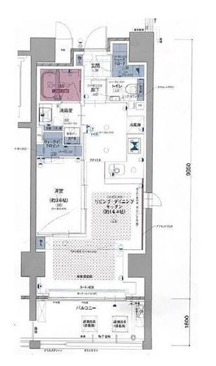 ソルティア新横浜 11階 間取り図