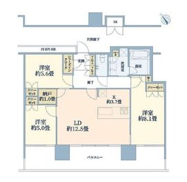ブリリアグランデみなとみらいパークフロントタワー 13階 間取り図