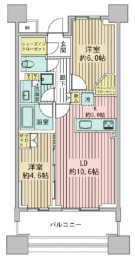 クレヴィアタワー目黒不動前 15階 間取り図