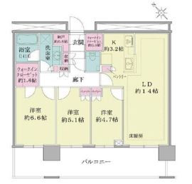 グレーシアタワー二俣川 25階 間取り図