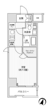 レジディア笹塚2 1101 間取り図