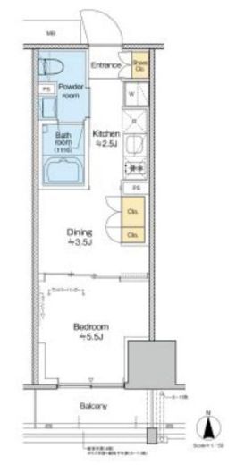 プラウドフラット四谷三丁目 604 間取り図