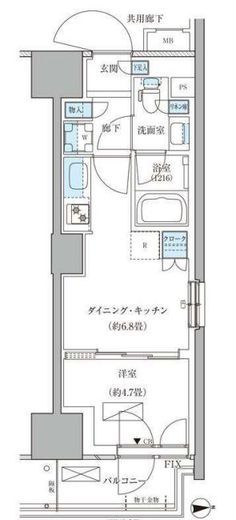 パークアクシス品川天王洲アイル 417 間取り図