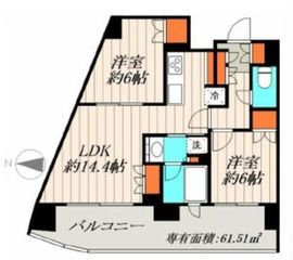 HARUMI FLAG SKYDUO SUN VILLAGE (晴海フラッグ スカイデュオ サンヴィレッジ) 12階 間取り図