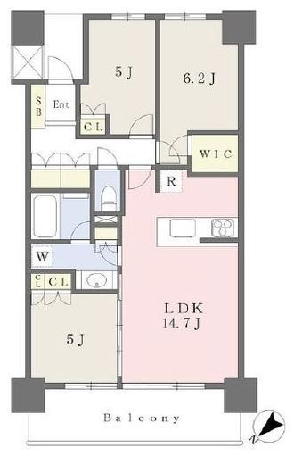 シティタワー金町タワー棟 6階 間取り図