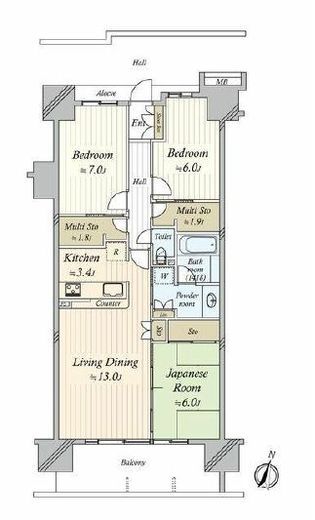 レジデンシャルスクエア 15階 間取り図