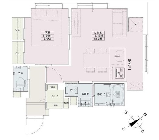 神谷町レジデンス壱番館 1201 間取り図