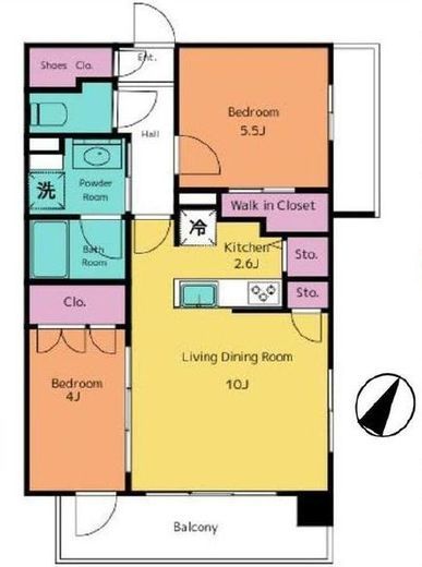 イニシアイオ西麻布 2階 間取り図