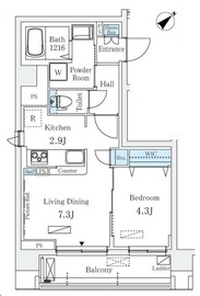 Raum麻布十番 801 間取り図