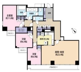 小石川パークタワー 19階 間取り図