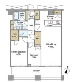 芝浦アイランド ケープタワー 9階 間取り図
