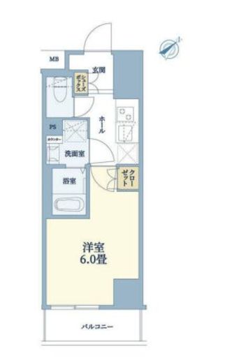 エステムコート横濱反町Ⅱ 6階 間取り図