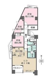 本郷真砂パークハウス壱番館 13階 間取り図