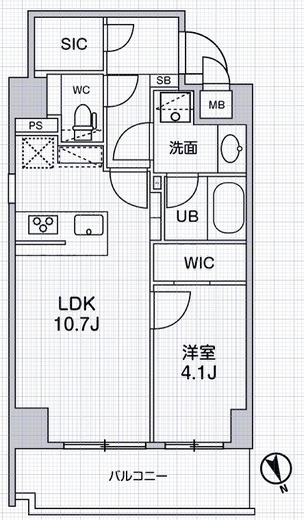 シーズンフラッツ本所吾妻橋 401 間取り図