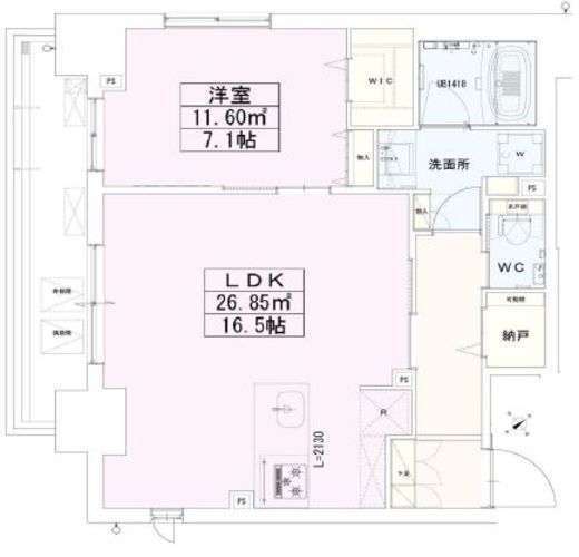 神谷町レジデンス壱番館 1203 間取り図
