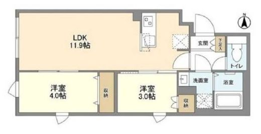 ウェルスクエア笹塚Ⅱ 202 間取り図