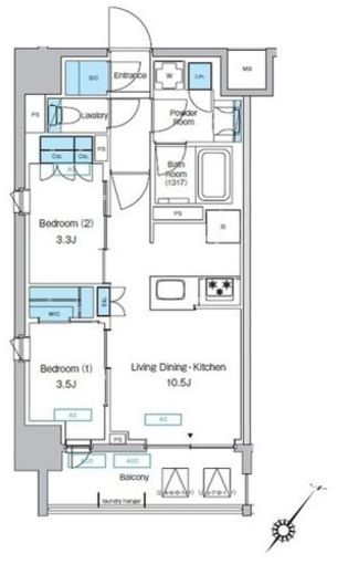 プレディアコート大森山王 301 間取り図