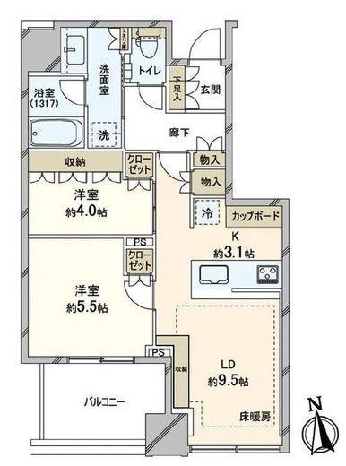 白金ザ・スカイ 6階 間取り図