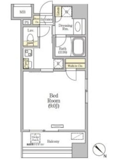 プラージュベイ横濱関内 404 間取り図