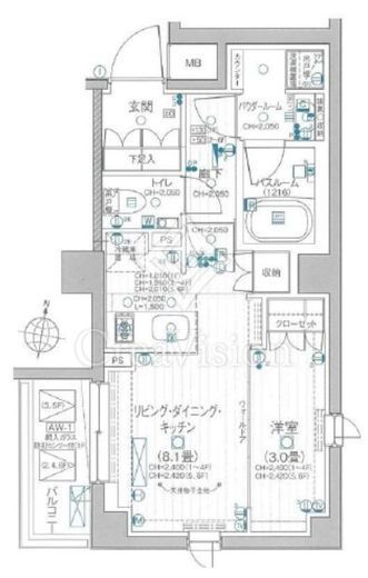 デュオステージ北千住Ⅱ 6階 間取り図