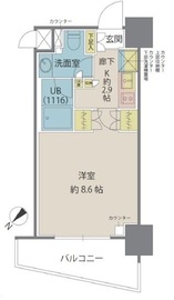 パークリュクス日本橋小網町mono 7階 間取り図