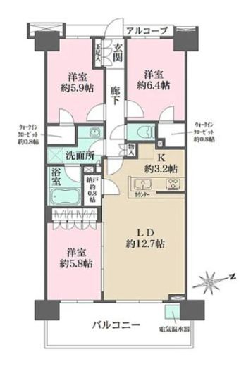 ザ・パークハウス追浜 オーシャンフォート 5階 間取り図
