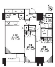 プラウドタワー渋谷 20階 間取り図