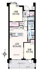 リストレジデンス桜新町 5階 間取り図