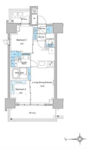 ルフォンプログレ門前仲町プレミア 401 間取り図
