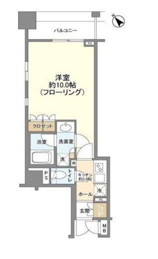 クオリア恵比寿ウエスト 9階 間取り図