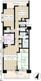 横浜伊勢佐木南パークホームズ 11階 間取り図