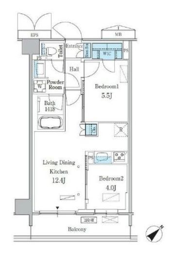 パークアクシス品川南大井パークフロント 807 間取り図