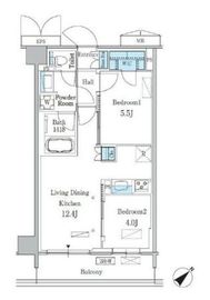 パークアクシス品川南大井パークフロント 807 間取り図