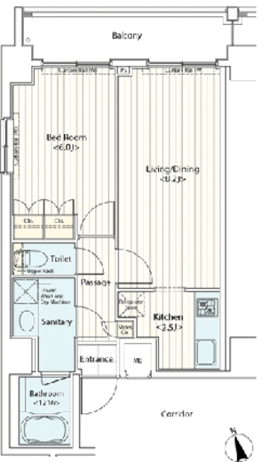 ドゥーエ新富町 703 間取り図