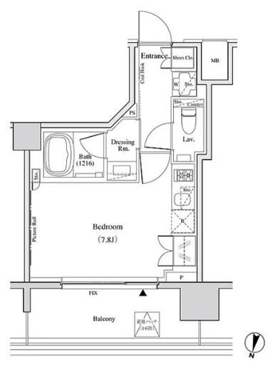 ザ・パークハビオ代々木 507 間取り図