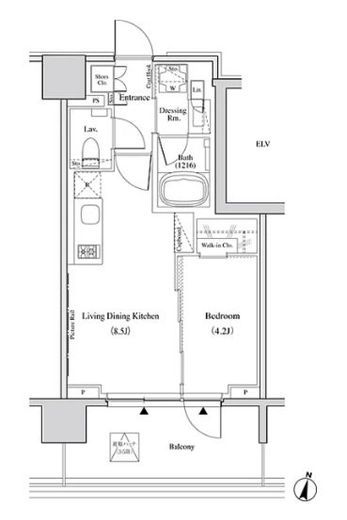 ザ・パークハビオ代々木 502 間取り図