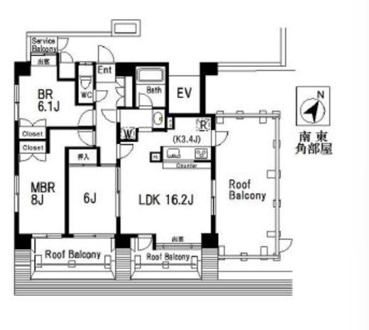 クレッセント目黒2 7階 間取り図