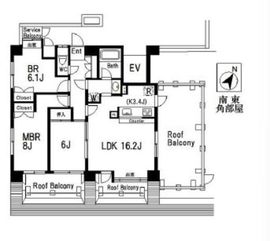 クレッセント目黒2 7階 間取り図