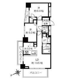 セントラルレジデンス西早稲田 6階 間取り図