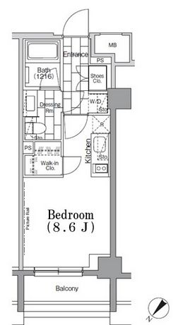 ONE ROOF FLAT TSUKISHIMA (ワンルーフフラット月島) 614 間取り図