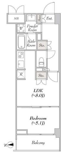 ミリアレジデンス大岡山 5階 間取り図