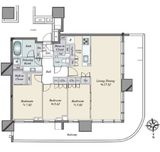 HARUMI FLAG SKYDUO SUN VILLAGE (晴海フラッグ スカイデュオ サンヴィレッジ) 35階 間取り図