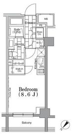 ONE ROOF FLAT TSUKISHIMA (ワンルーフフラット月島) 707 間取り図