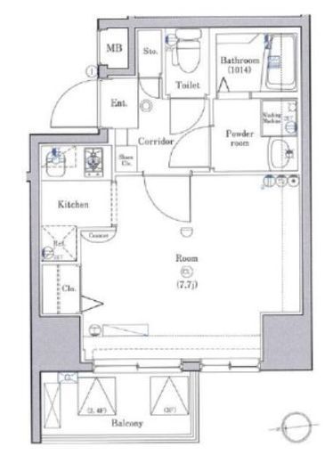 クレイシア蔵前 3階 間取り図