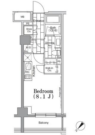 ONE ROOF FLAT TSUKISHIMA (ワンルーフフラット月島) 810 間取り図