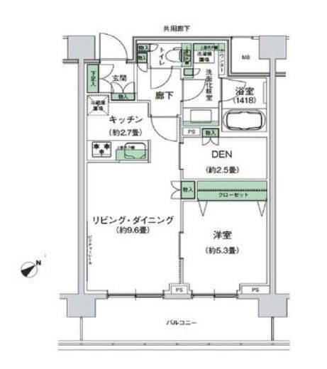 スタイリオ梶が谷 308 間取り図