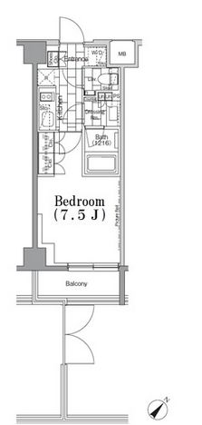 ONE ROOF FLAT TSUKISHIMA (ワンルーフフラット月島) 102 間取り図