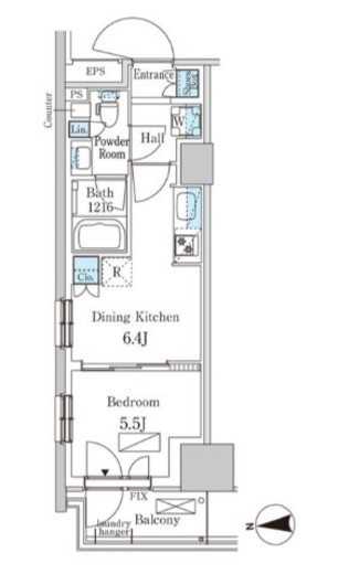 パークアクシス品川天王洲アイル 614 間取り図