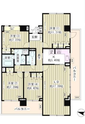マーシュフィールド四番町 1005 間取り図